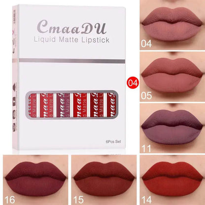6 PCS Liquid Lip Gloss Set Waterproof Long lasting Beauty Cosmetics lipsticks - ROYAL EQUIPS