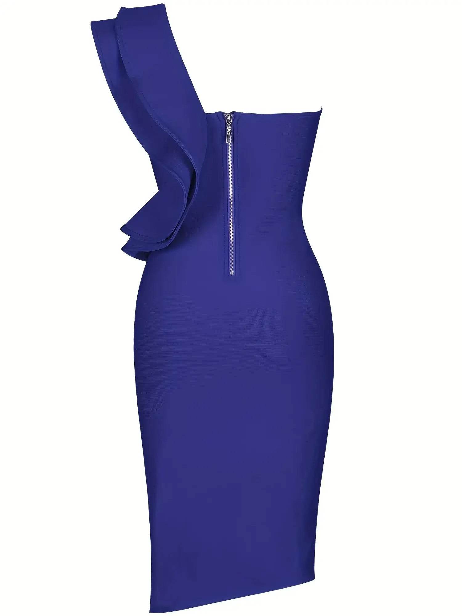 Blue Bandage Dress Bodycon Elegant Backless Evening Outfits - ROYAL EQUIPS