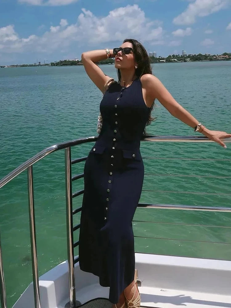 Elegant Button-Down Midi Dress – Timeless Sophistication