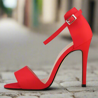High Heels Open Toe Pu Leather Sandals