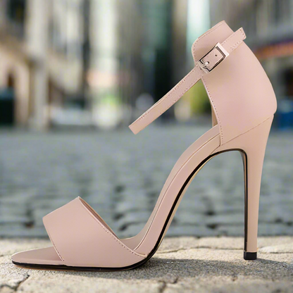 High Heels Open Toe Pu Leather Sandals