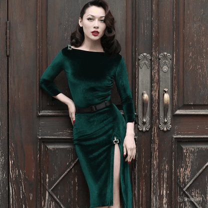 Elegante Fluwelen Jurk - Perfect voor een Stijlvolle Look - ROYAL EQUIPS