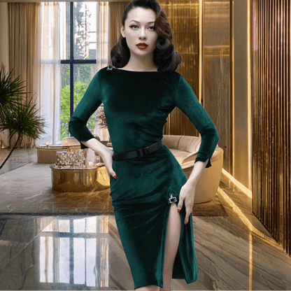 Elegante Fluwelen Jurk - Perfect voor een Stijlvolle Look - ROYAL EQUIPS
