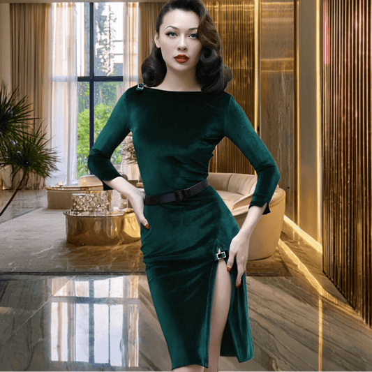 Elegante Fluwelen Jurk - Perfect voor een Stijlvolle Look - ROYAL EQUIPS